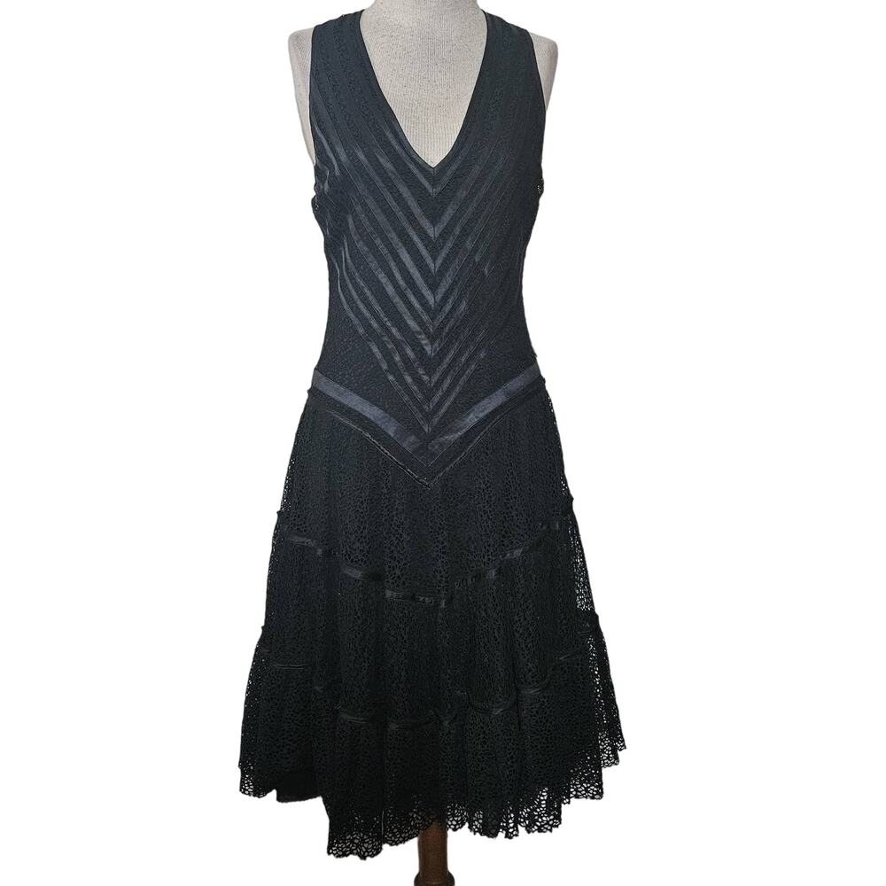 Strenesse Black Lace Cocktail Dress Size 4